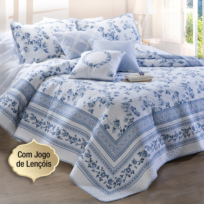 Conjunto de Cama BLUE ROSES: Um fascinante Conjunto de Cama reversível